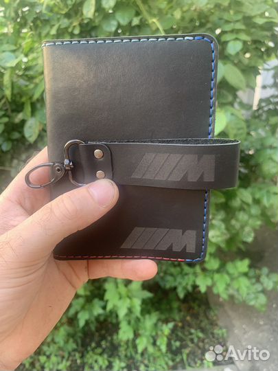 Кожаная обложка для автодокументов BMW M бмв