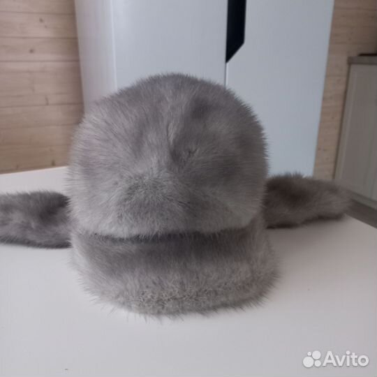 Шапка норковая женская голубая