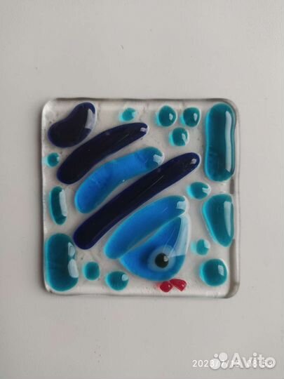 Декор для ванной в технике фьюзинг, ручная работа