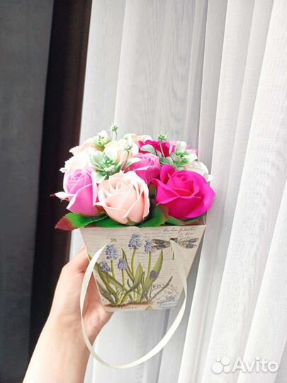 Букет из мыльных роз