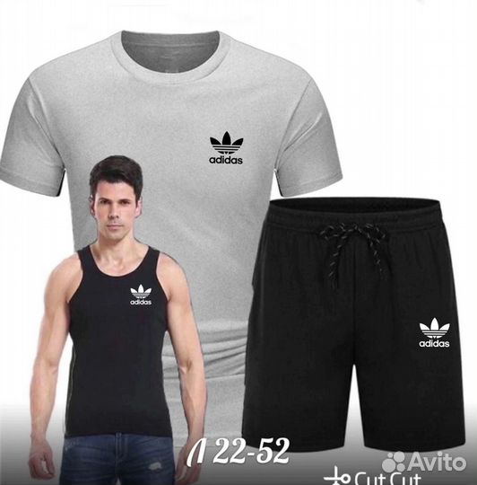 Костюм 3в1 adidas майка футболка и шорты