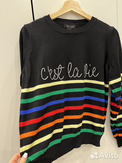 Джемпер New Look черный с цветными полосками