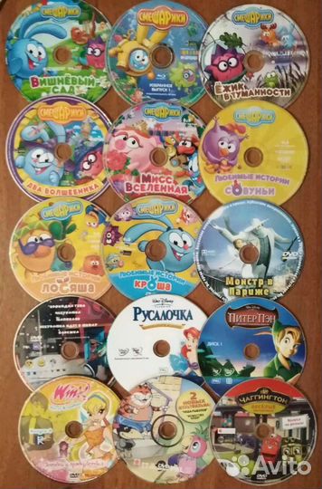 Для детей DVD диски с разными мультфильмами