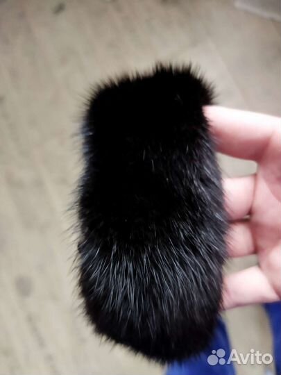 Пояс норковый черный