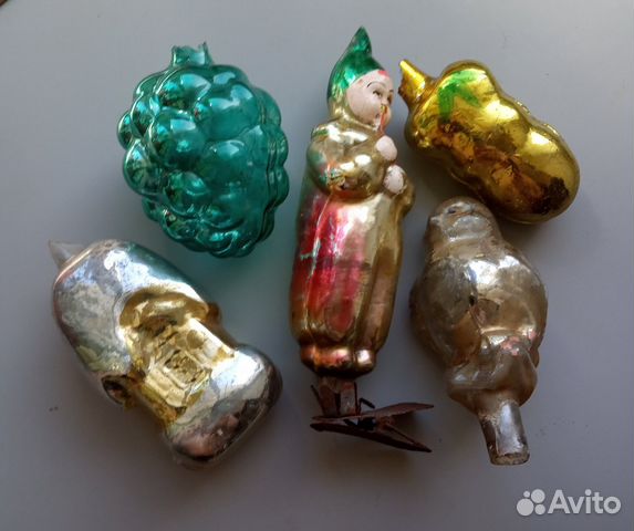 Елочные игрушки СССР. 5шт