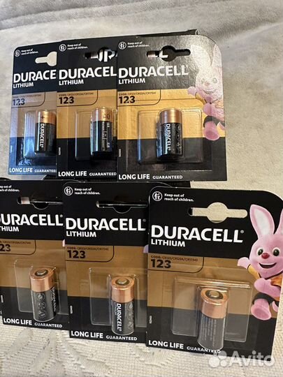 Батарейки duracell lithium CR123 литиевый элемент