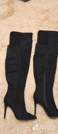 Сапоги женские замшевые