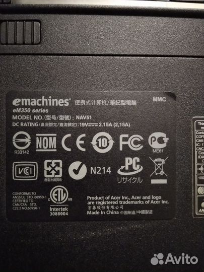 Нетбук emachines em350