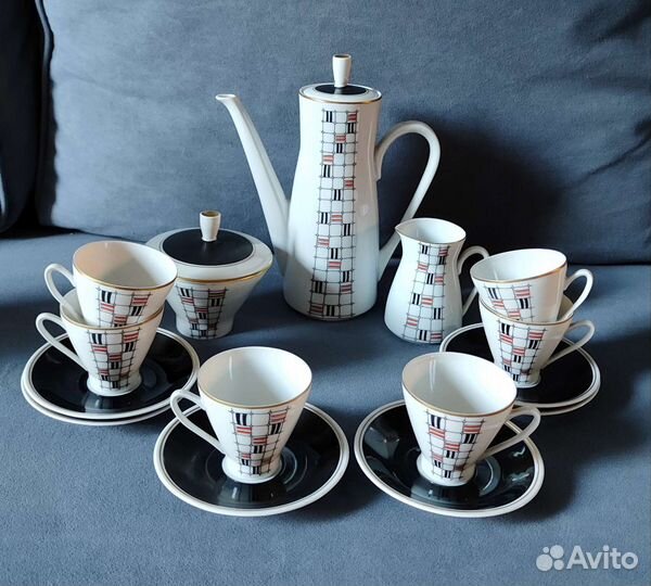 Винтажный кофейный сервиз гдр freiberger porzellan