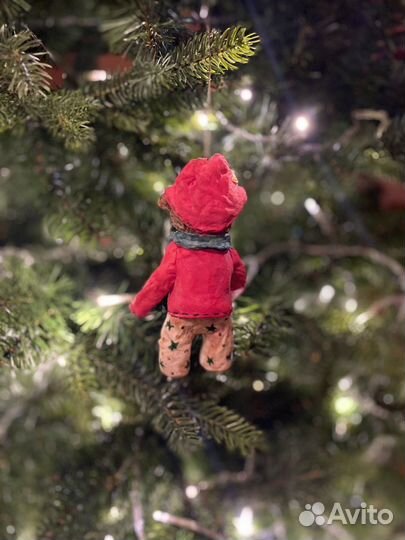 Ватные елочные игрушки мишка