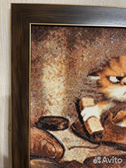 Картина Кот чистит ботинки