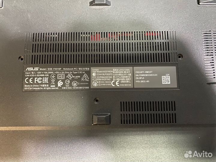 Asus FX516P на запчасти