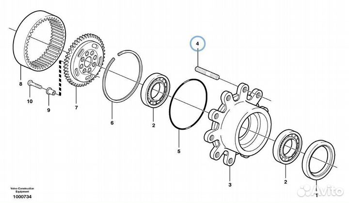 CA0107091 Шпилька колеса экскаватор погрузчик