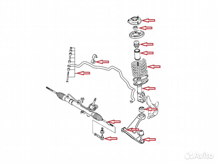 Передняя подвеска Mitsubishi Lancer IX