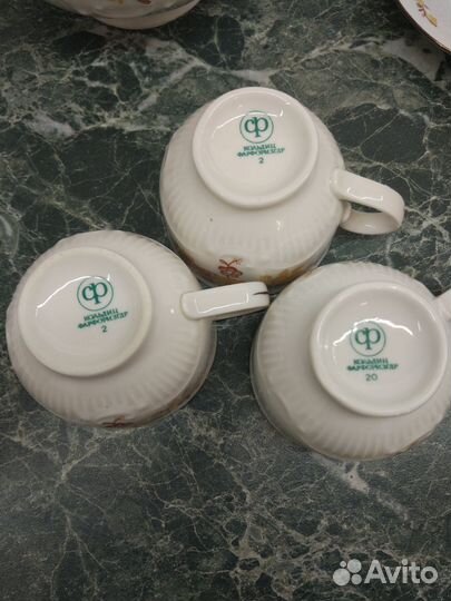 Сервиз кофейный фарфоровый на 3 персоны гдр