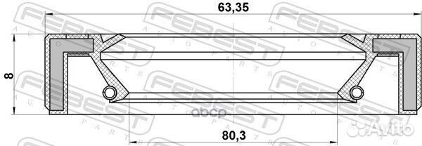 Сальник привода 65x80x8 95GAS-65800808X Febest