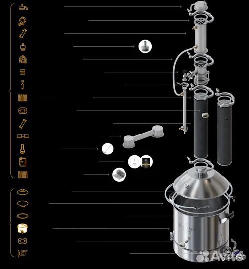 Самогонный аппарат Luxstahl 8 м