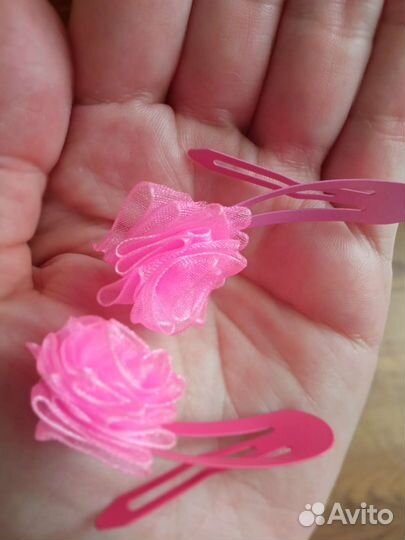 Заколочки розочки для волос. Бантики