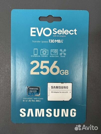 Карта памяти microSD Samsung 256gb EVO Plus Новые