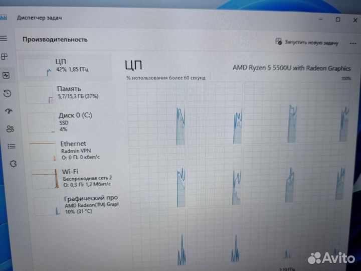 Ноутбук Huawei ryzen 5 5500u 16/512 GB