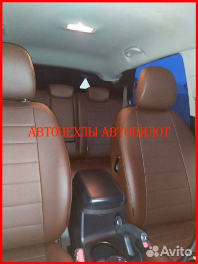 Чехлы Автопилот Hyundai ix35 из экокожи коричневые