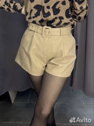 Шорты женские кожаные