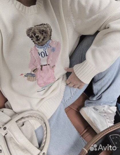 Свитер Ralph Lauren Bear White Sweater