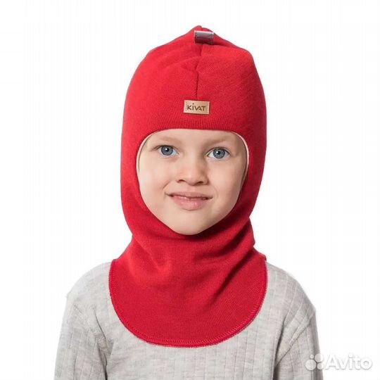 Шлем kivat киват 2 размер шерсть, красный