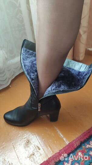 Сапоги зимние женские кожаные 39