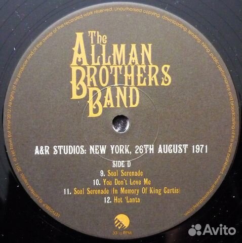 The Allman Brothers Band / A&R Studios: New York