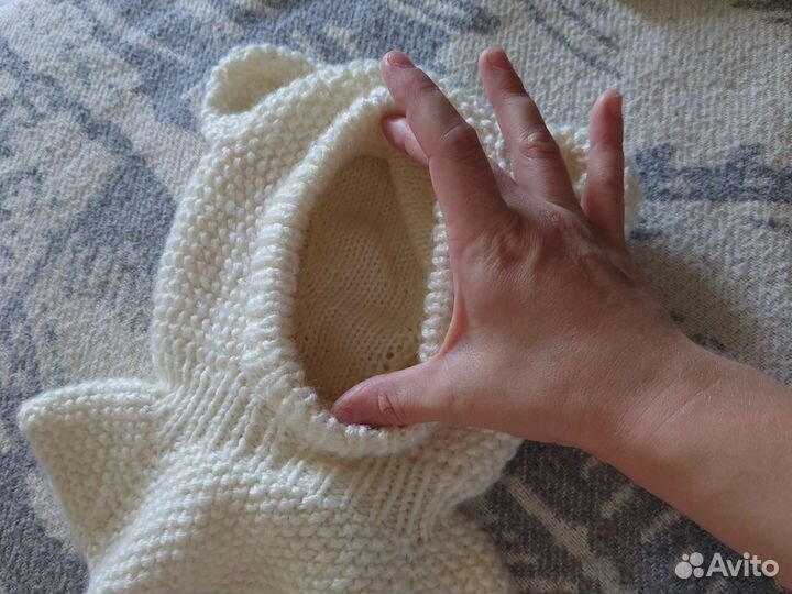 Шапка шлемик с ушками