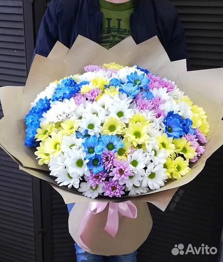 15 кустовых хризантем с доставкой в Кемерово