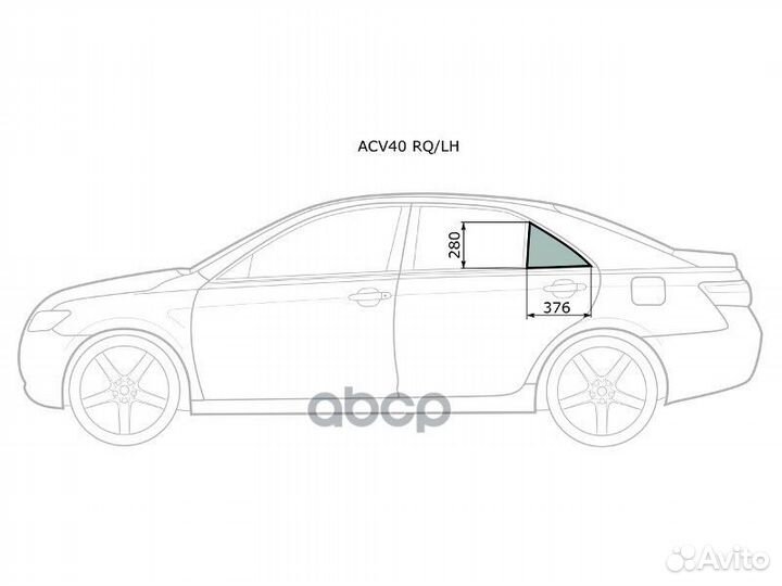 Стекло форточки (Цвет зеленый) Toyota Camry (XV