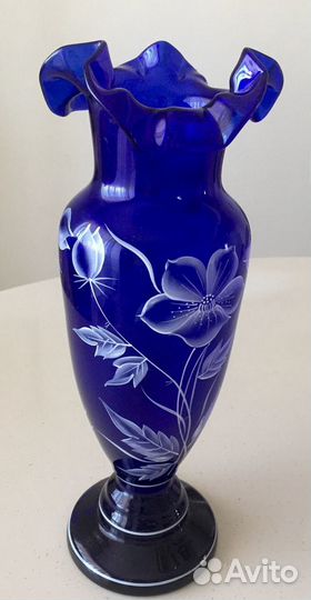 Ваза Богемия кобальт