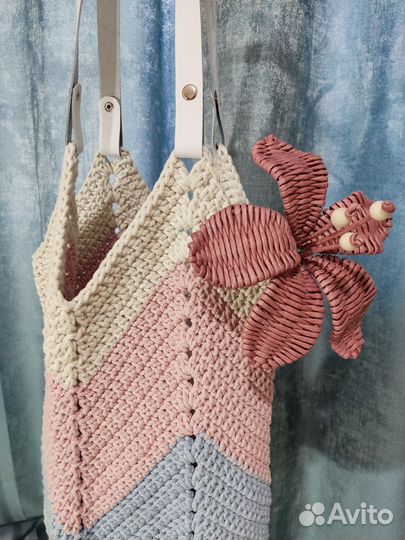 Сумка вязаная Лилия, Магнолия