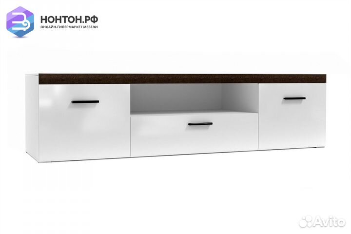 Тв-тумба Соло белый / венге
