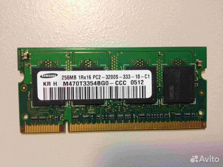 Память sodimm для ноутбука DDR2 PC2-3200S 256Мб