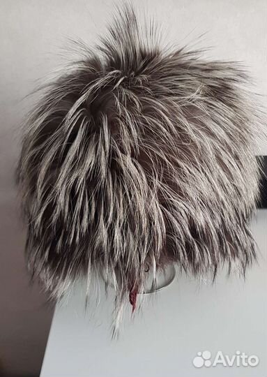 Шапка вязанная чернобурка