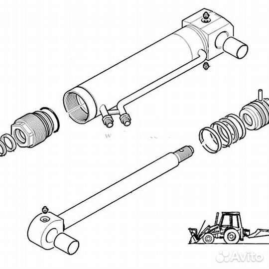 Гидроцилиндр челюсти в сборе 40х70 н.м. короткий ш