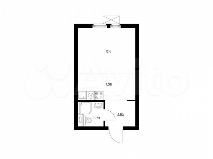 Квартира-студия, 26 м², 30/33 эт.