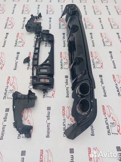 Диффузор с насадками черный E53 AMG w213 Рест