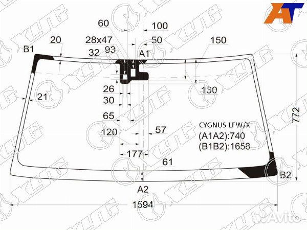 Стекло лобовое toyota land cruiser 100