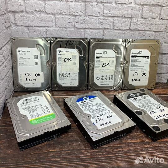 Жесткие Диски 1TB SATA. Проверенные с гарантией