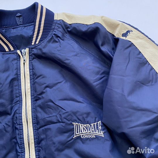 Винтажный Бомбер Lonsdale big logo синий