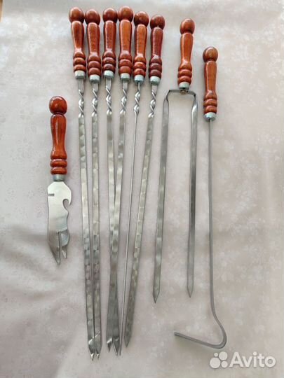 Шампура из нерж стали в кожаном чехле российский