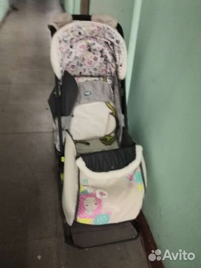 Санки коляска с колесами