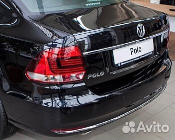 Задний бампер белый VW Polo 5 рест 2020