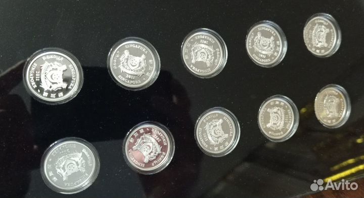 Монеты Сингапур Орхидеи Серебро