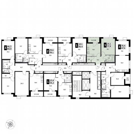 1-к. квартира, 37,8 м², 8/20 эт.