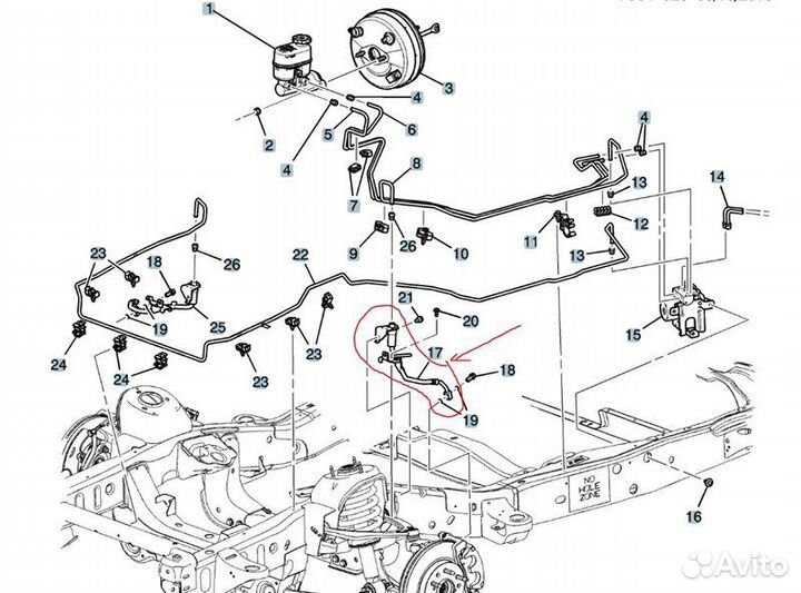 Шланг тормозной передний Cadillac Escalade III